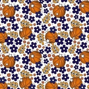 Small Scale Team Spirit Basketball Floral in Phoenix Suns Purple and Orange