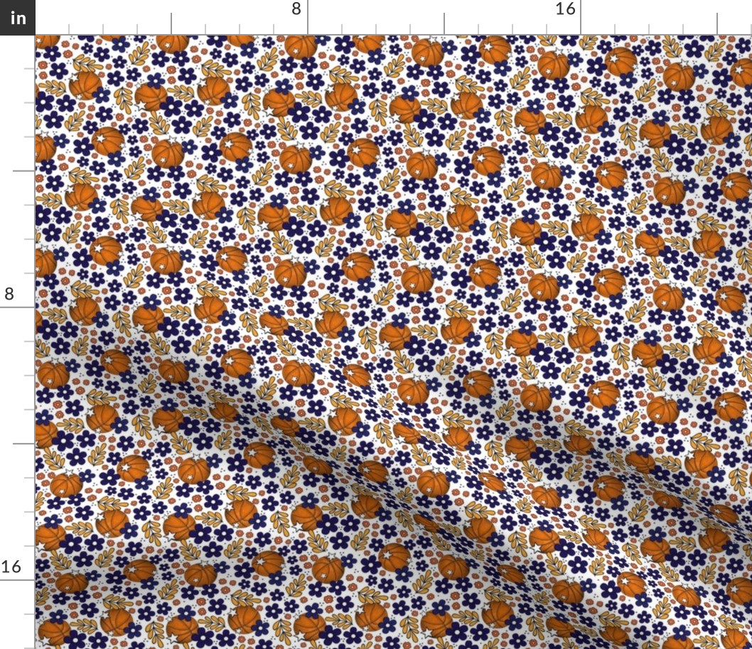 Small Scale Team Spirit Basketball Floral in Phoenix Suns Purple and Orange