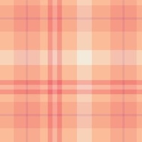 4" x 4" Pantone Peach Fuzz Peach Plethora Madras Plaid -05