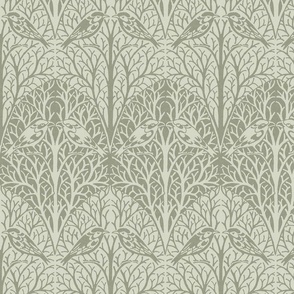 Voysey's Birds in a Thicket, pale green
