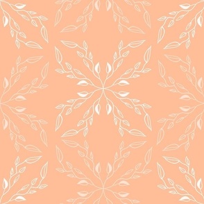 Botanical Vines in Peach Fuzz and White in Large Scale