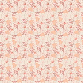 (S) Misty April - Dreamy Garden | Pantone Peach Fuzz | 5 inch ditsy