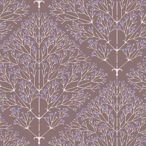 Square Elegance: Baby's Breath Gratitude [purple-on taupe red] large