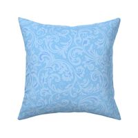 Light blue scroll work