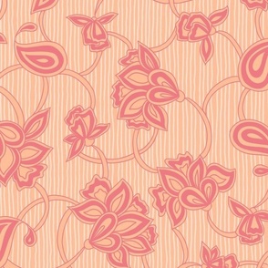 Peach Fuzz Floral Vines - Soothing All-Over Repeat Pattern