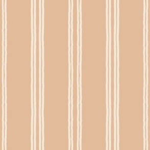 479 -  Large scale new classic French inspired ticking stripe in warm neutral neutral café au lait coffee and creamy off white - organic vertical stripe lines for kids apparel, leggings, tops, dresses and wallpaper, nursery wallpaper, cot sheets and acces