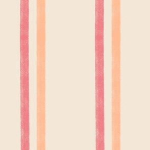 479 $ - Large scale new classic French inspired ticking stripe in warm neutral apricot, peach and creamy off white - organic vertical stripe lines for kids apparel, leggings, tops, dresses and wallpaper, nursery wallpaper, cot sheets and accessories