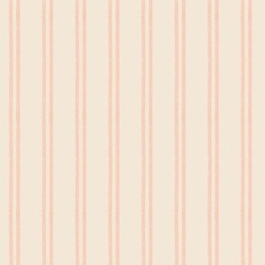 479 $ -  Small scale new classic French inspired ticking stripe in warm neutral apricot and peach - organic vertical stripe lines for kids apparel, leggings, tops, dresses and wallpaper, nursery wallpaper, cot sheets and accessories