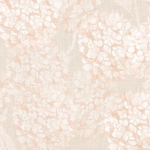 S Layered Hydrangea flowers in soft monochromatic muted peach beige rococo
