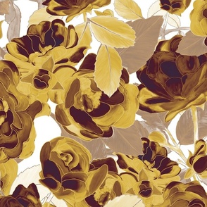  Brown-yellow rose elegance