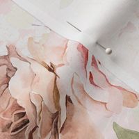 Small  - Pink Watercolor Hand Painted Nostalgic And Romantic Rose Flower Bouquets 1