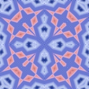 Coral blue ornament tapestry 