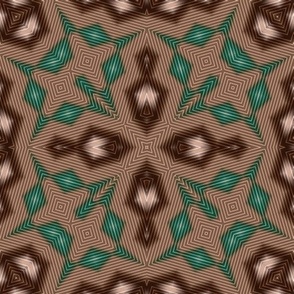 Brown green ethnic dark ornament