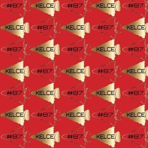Chiefs Kelce #87 arrowhead gold and red SMALL SCALE