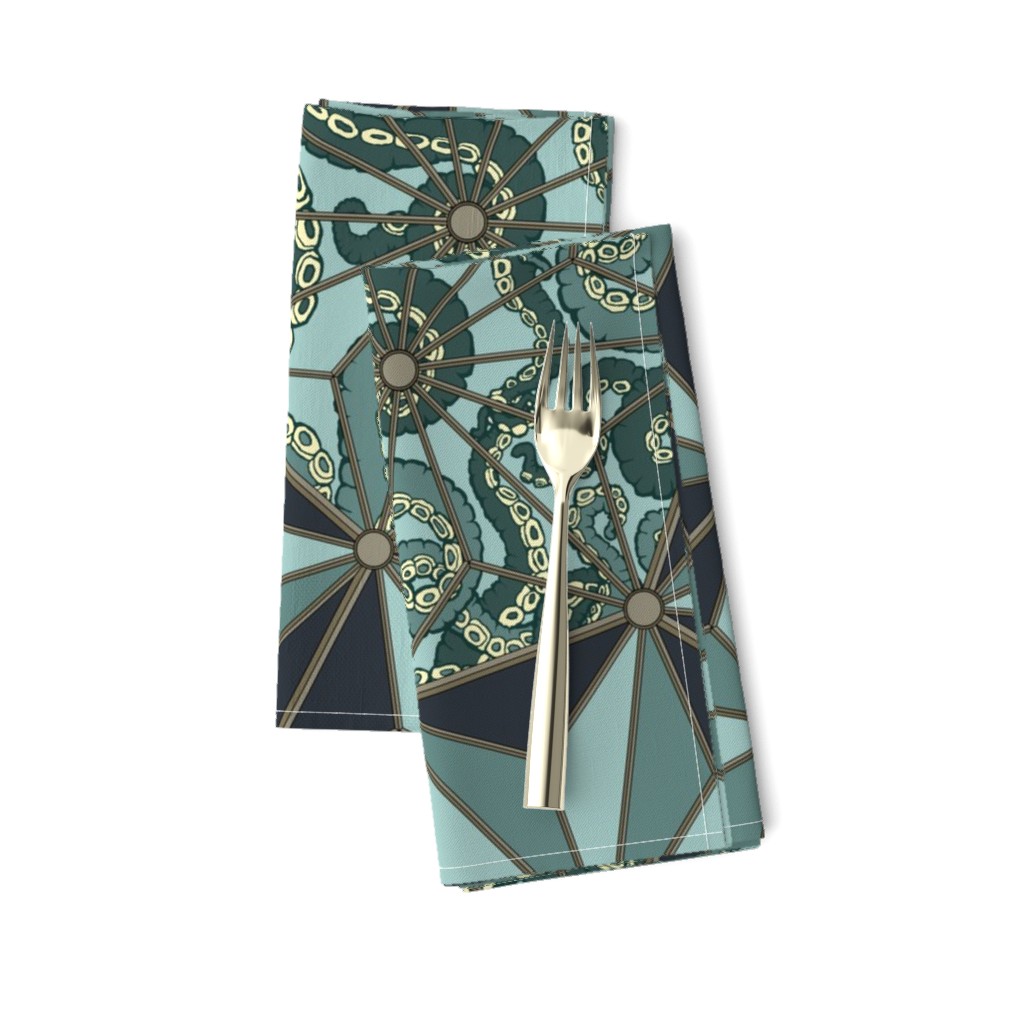 (XL) Tentacoli! Lattice Teal 24x32 Welcome Home LeonardosCompass 16207651