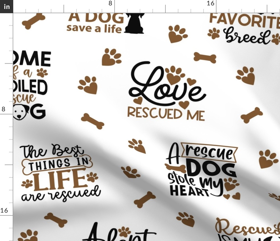Rescue Puppy Dog Paw Prints Hearts