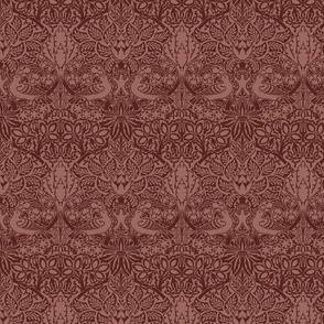 "Dove and Rose" - dark brick red, medium