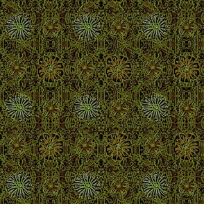 12" MEDIUM Moss Floral Batik
