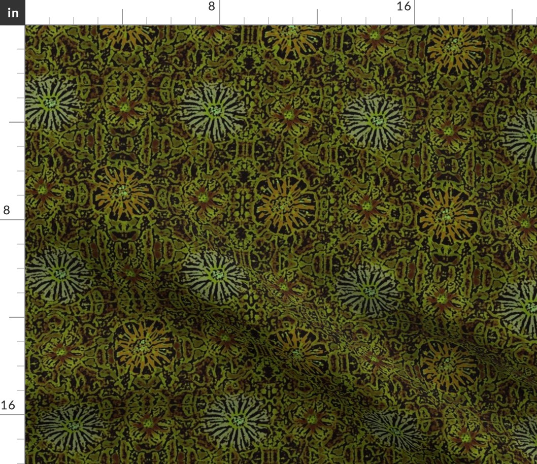 12" MEDIUM Moss floral textures