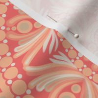 24” Parfait Peach Plethora Dot Mandala Mirrored Scallop - Large Scale