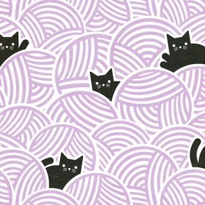 L - Yarn Cats Purple