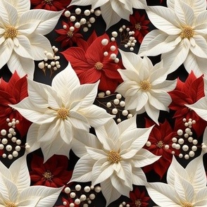 Red and White Poinsettias