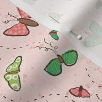 pink + green butterflies V2