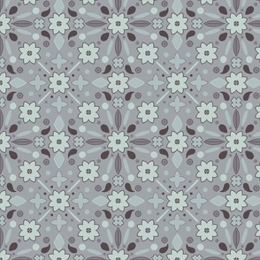 shades of Gray flowers floral Pattern 