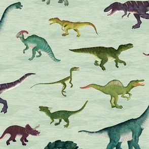 Dinosaur Prairie - soft blue (medium)