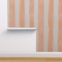 Peach fuzz and pristine cream vertical watercolor stripe for nursery