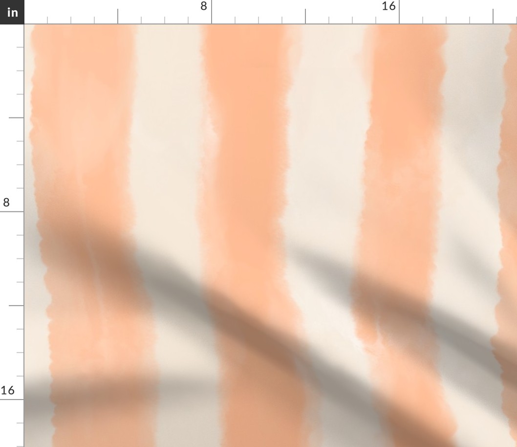 Peach fuzz and pristine cream vertical watercolor stripe for nursery