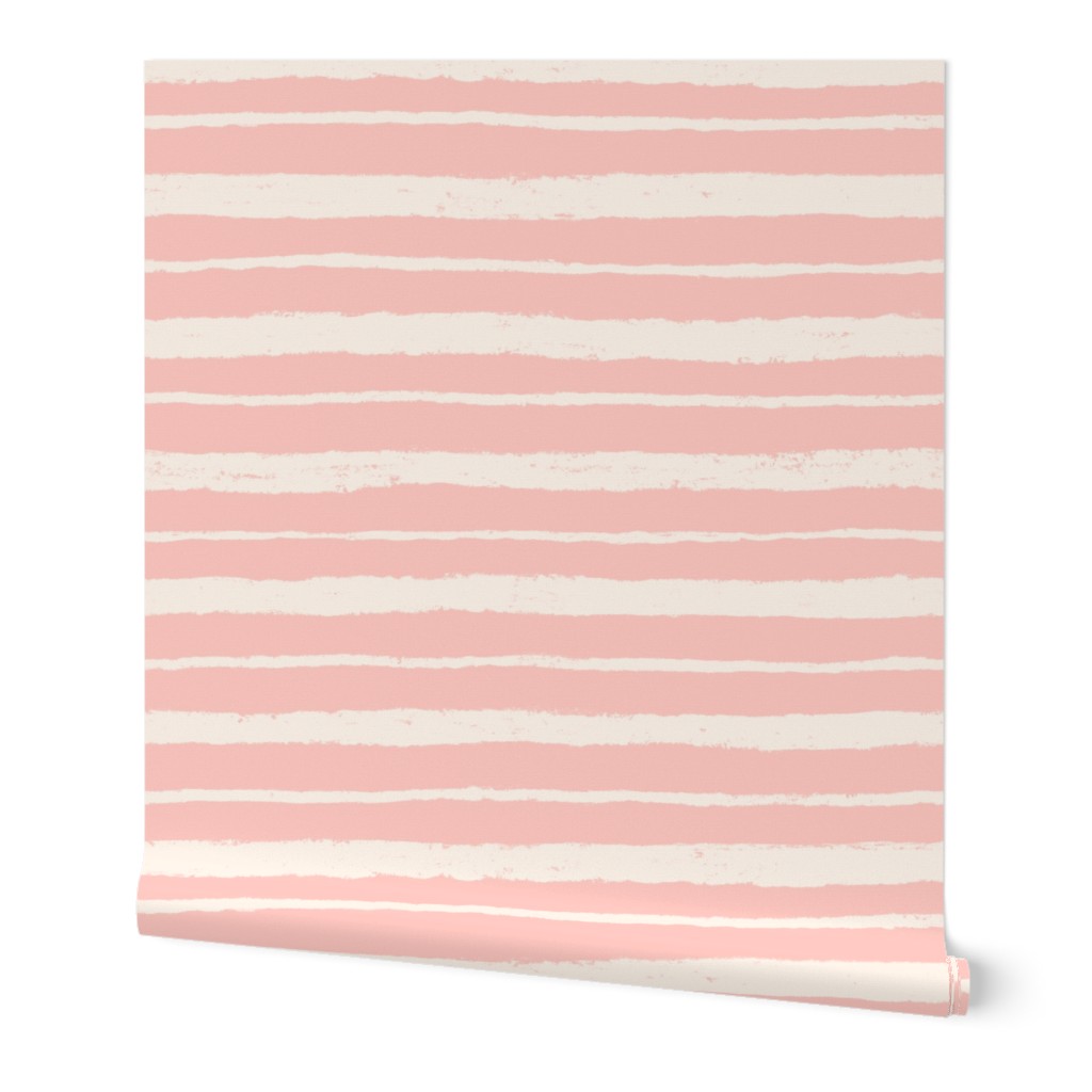 Freehand Horizontal Lines Vertical Stripes Striped Stripes Stripes Soft Boho Pink Large