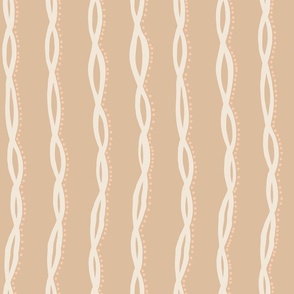 Whimsical Line of Cream Long Ribbon with Playful Peach Fuzz Dots
