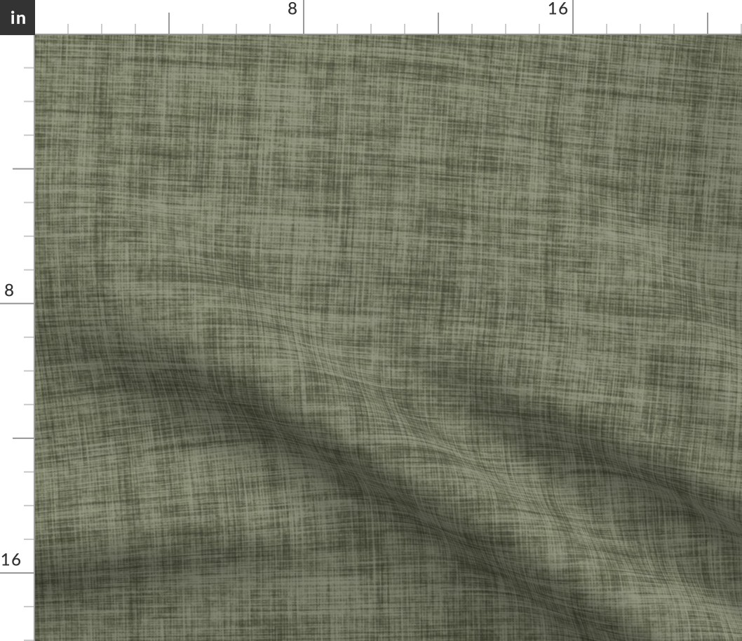 Forest Green Linen Texture - Large Scale - Rustic Cabincore Masculine Aesthetic Textured Boy Print Artichoke