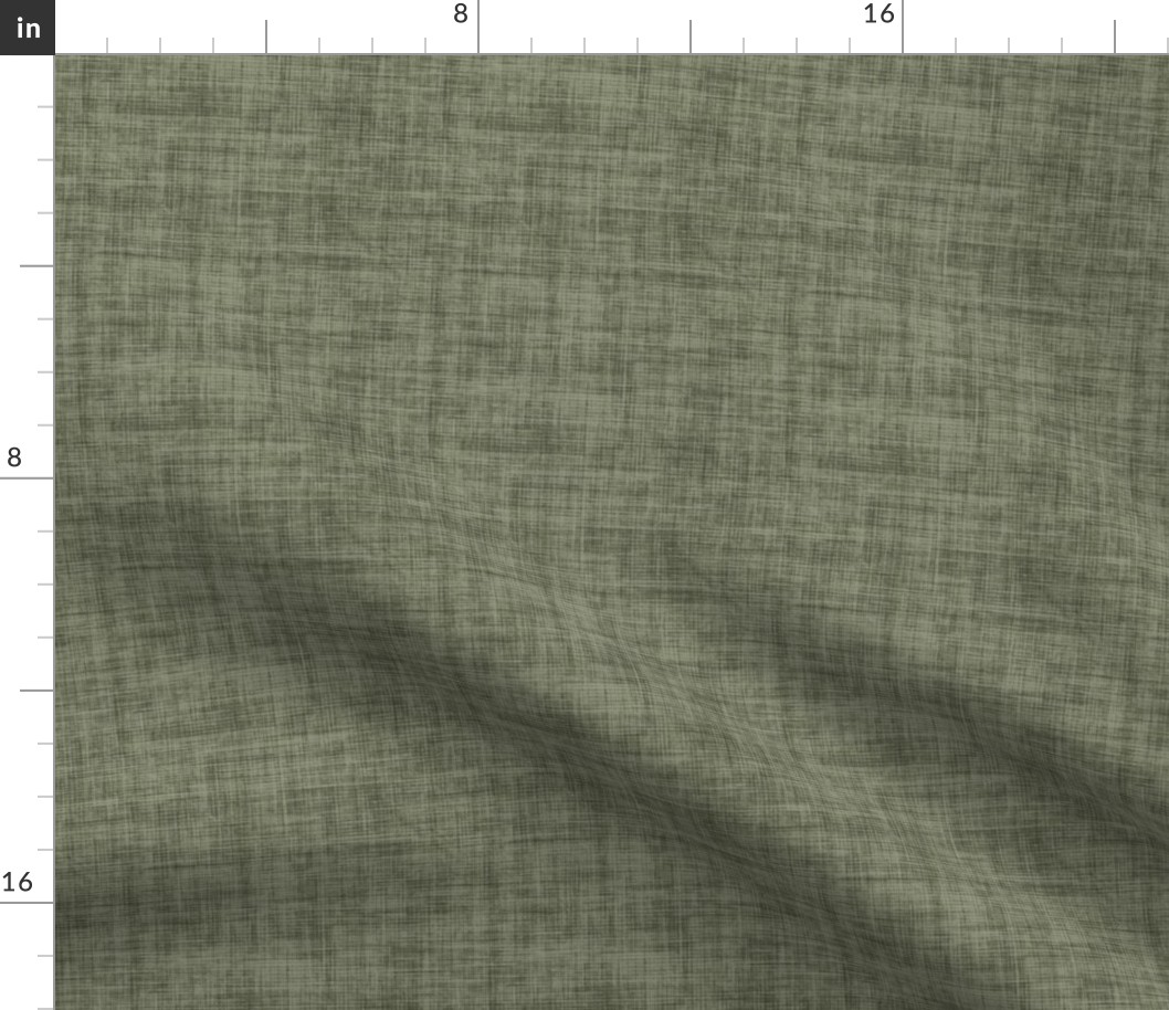 Forest Green Linen Texture - Medium Scale - Rustic Cabincore Masculine Aesthetic Textured Boy Print Artichoke