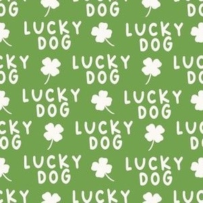 small lucky dog / green