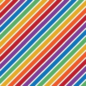 mini rainbow stipe / diagonal / thick
