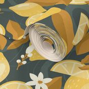 Lemon Blossom - Blueberry Background