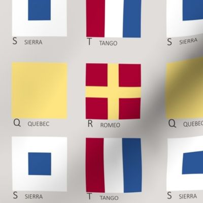 Letters Q R S T Nautical Flags for Fill A Yard - 2" flags on 6" square