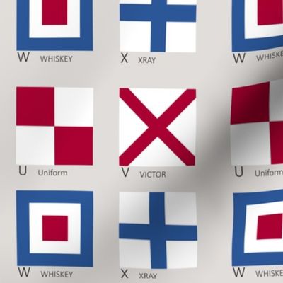 Letters U V W X Nautical Flags for Fill A Yard - 2" flags on 6" square