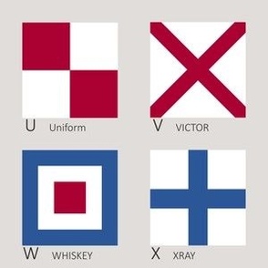Letters U V W X Nautical Flags for Fill A Yard - 2" flags on 6" square