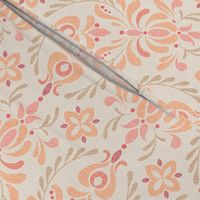 Scandinavian Floral Damask - Peach Fuzz - Pantone Color of the Year 2024