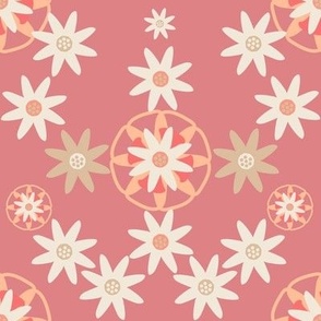 Small Scale Scandi Daisies In Peach Fuzz Palette.