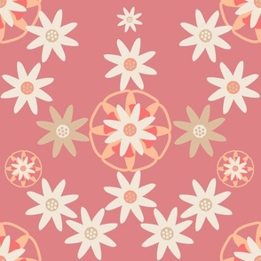 Large Scale Daisy In Peach Fuzz Palette - Welcoming Walls - Wallpaper And Home Decor.