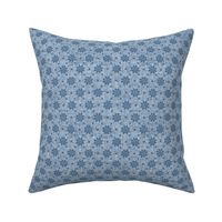 Ditsy block print floral cool blue