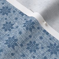 Ditsy block print floral cool blue