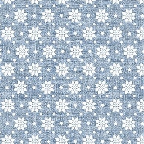 Ditsy block print floral light blue white, 