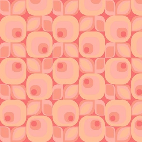 70s Geometric Flower Power | Pantone Peach Fuzz