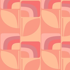 Retro Geometric Florals | Pantone Peach Fuzz