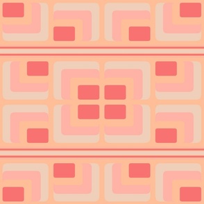 Retro 70’s geometric sunrise | Pantone peach